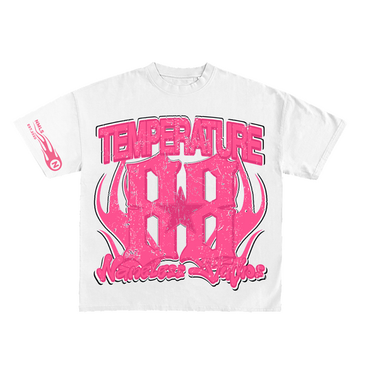 White & Pink Temperature Tee