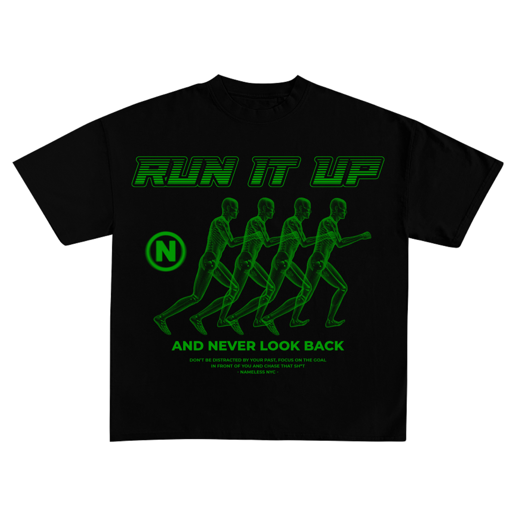 Black & Green Run it Up Tee