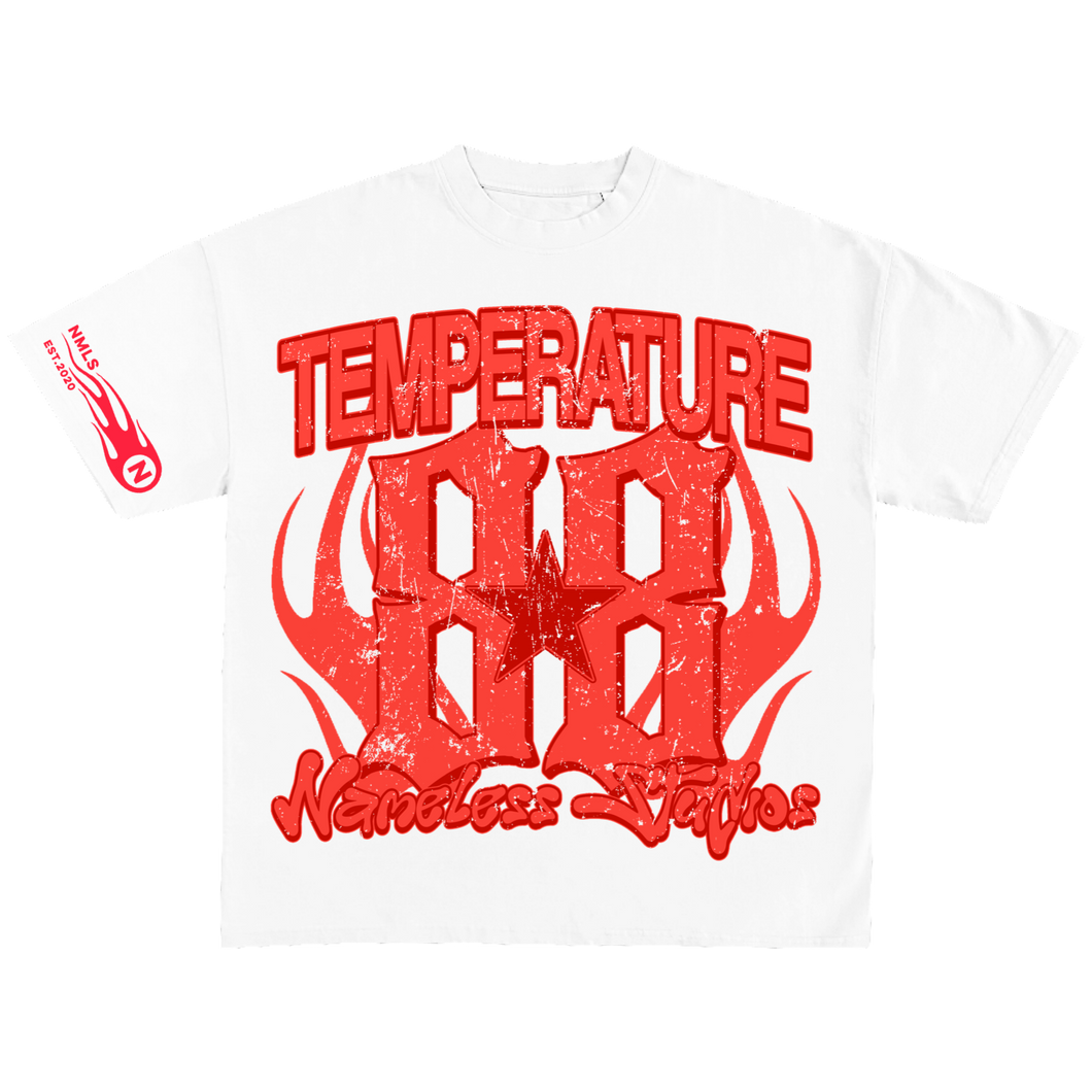 White & Red Temperature Tee